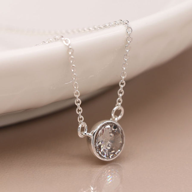 Crystal Silver Plated Necklace