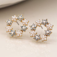 Floral Circle Stud Earrings