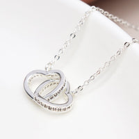 Crystal Edged Linked Hearts Necklace