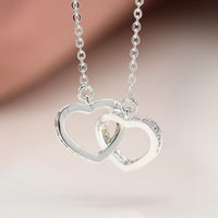 Crystal Edged Linked Hearts Necklace