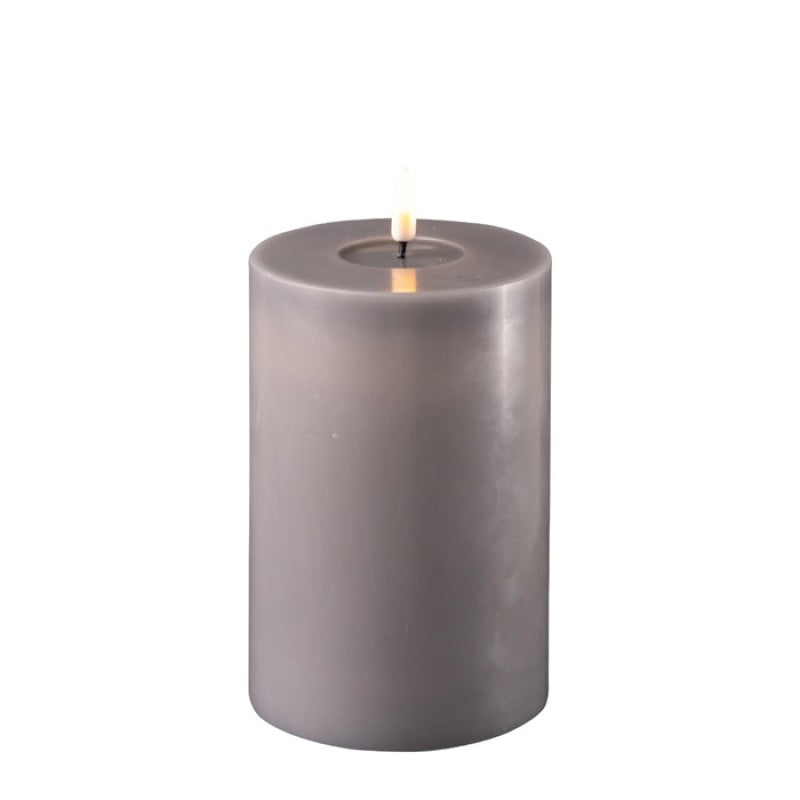 Grey LED Dinner Candle D10 x H15 cm