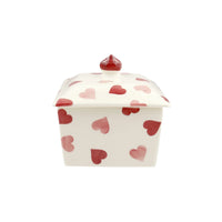 Pink Hearts Small Butter Dish