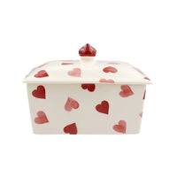 Pink Hearts Small Butter Dish