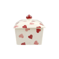 Pink Hearts Small Butter Dish