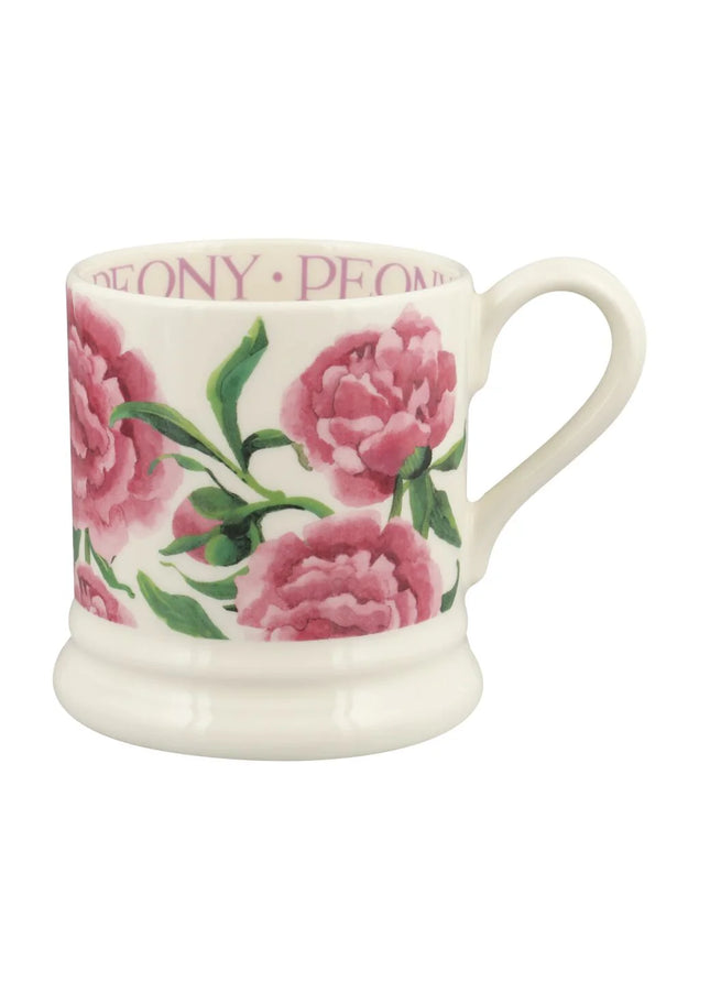 Pink Peony Flowers 1/2 Pt Mug