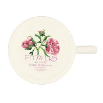 Pink Peony Flowers 1/2 Pt Mug