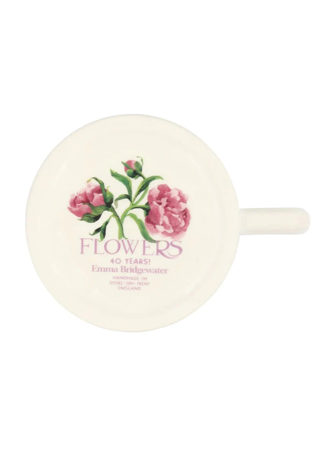 Pink Peony Flowers 1/2 Pt Mug