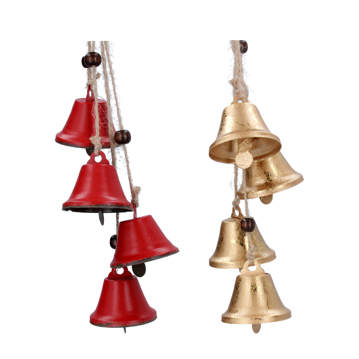 Red/Gold Tin Bell Cluster Decoration