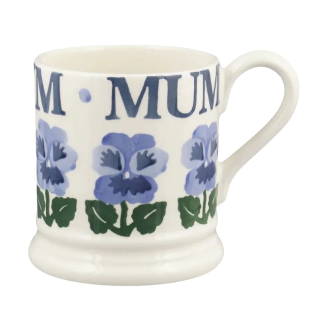 Blue Pansies Flowers Mum  1/2 Pint Mug