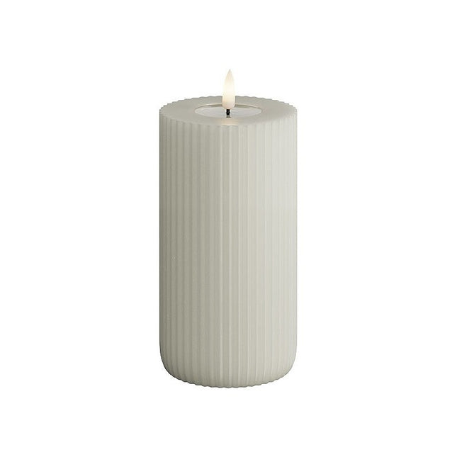 Sand Solid Stripe Candle 7.5 x 15cm