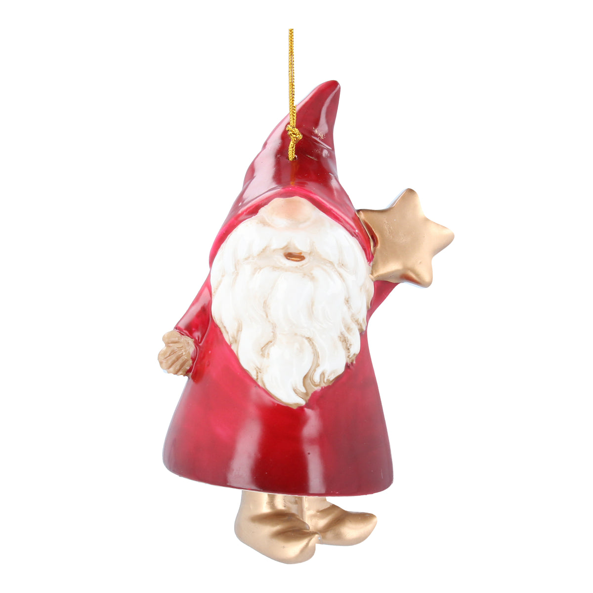 Ceramic Gonk Santa with Star Decoration