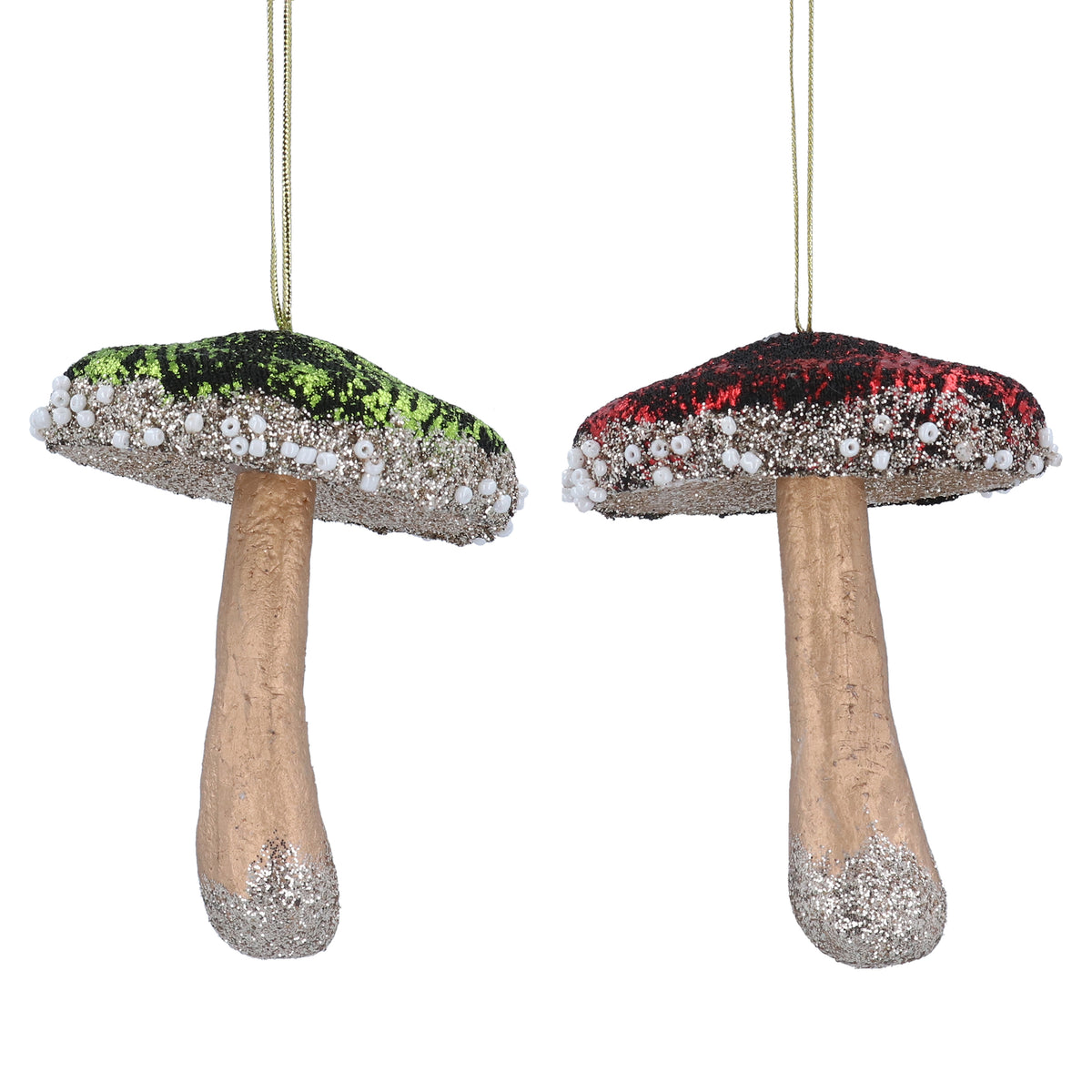 Red/Green Toadstool with Silver Trim