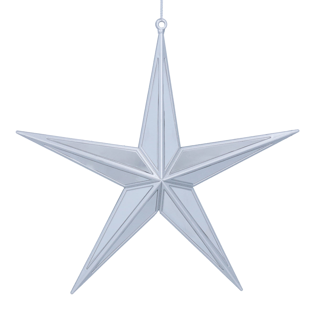 Silver Acrylic 5-Point Mirror Star Decoration