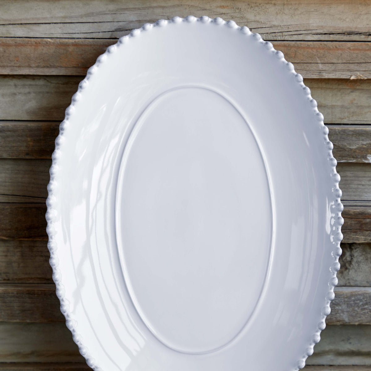 Pearl White Oval Platter Large