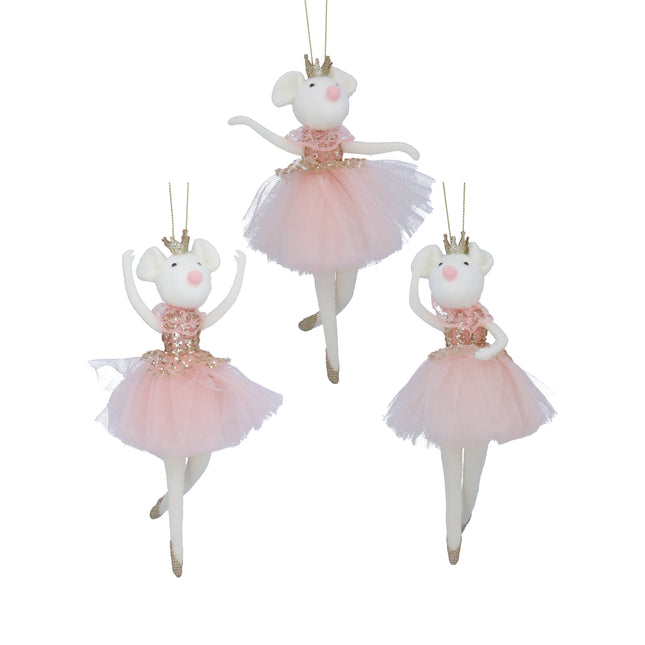 Pink/White Fabric Ballerina Mouse