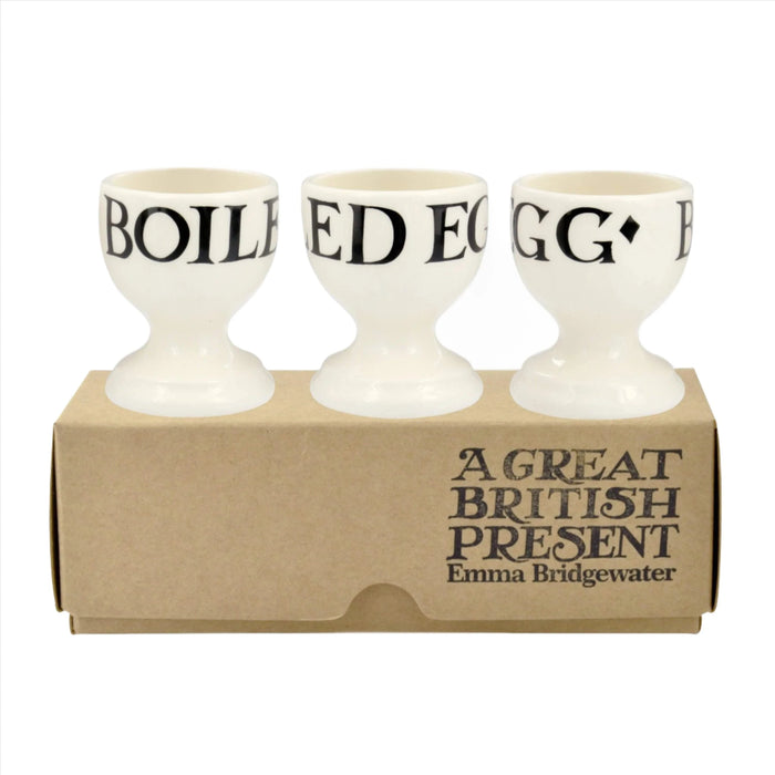 Black Toast Set of 3 Egg Cups Boxed