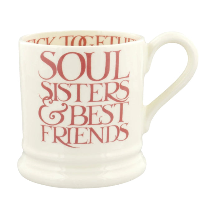 Pink Toast Soul Sisters 1/2 Pint Mug - Pink Hearts