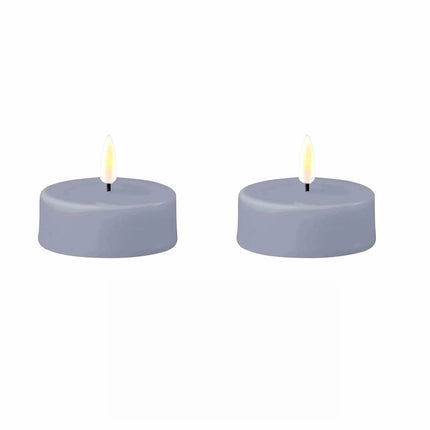 Dusty Blue LED Jumbo Tealights 2pcs