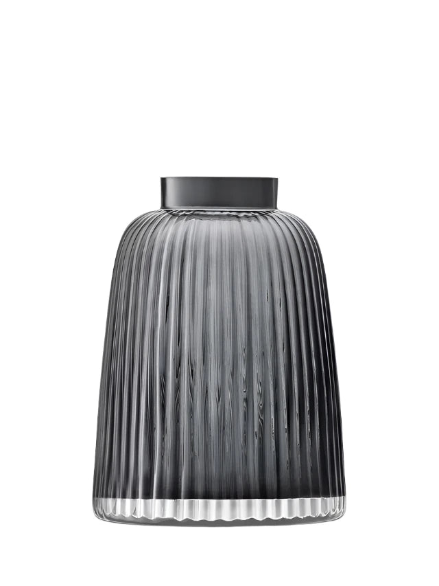 LSA - Pleat Vase, H26cm, Grey