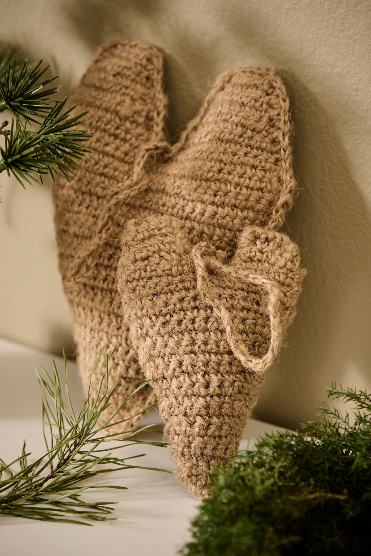 Large Crocheted Jute Hanging Heart