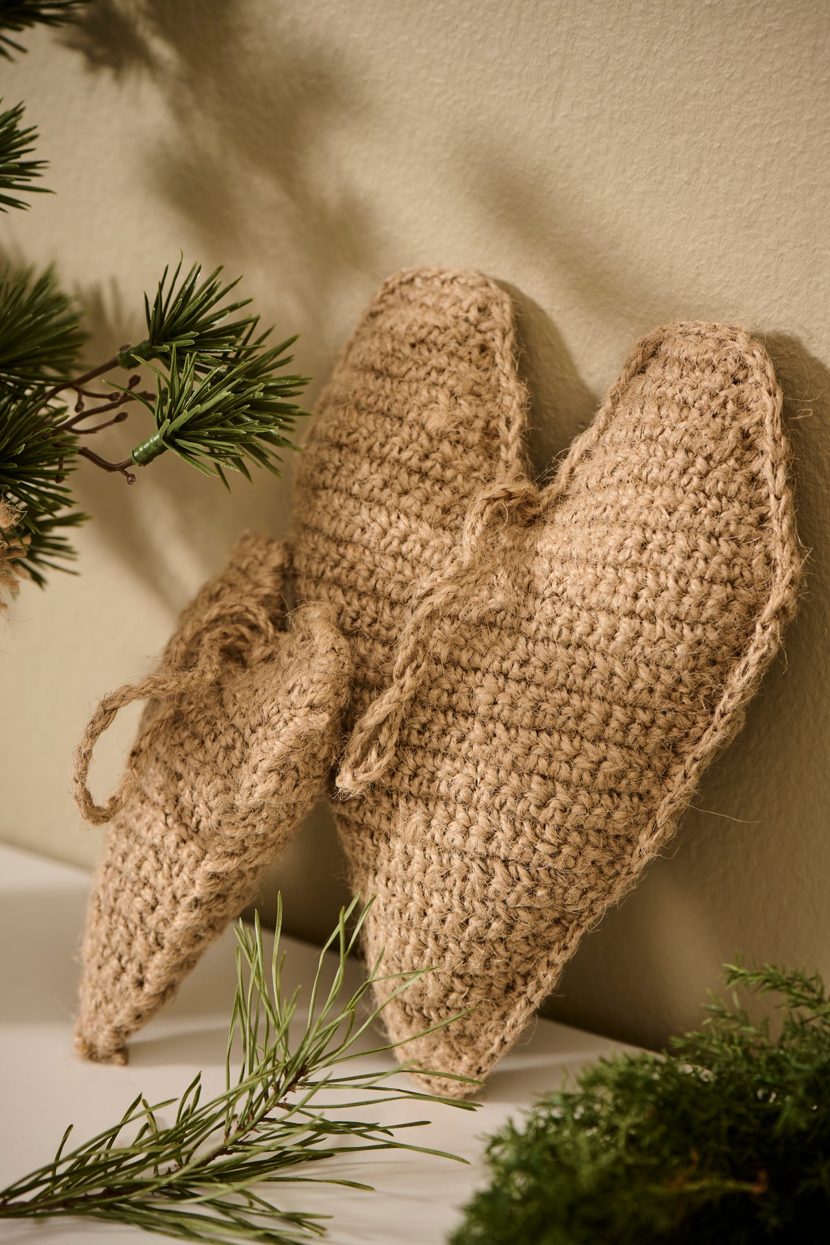 Large Crocheted Jute Hanging Heart