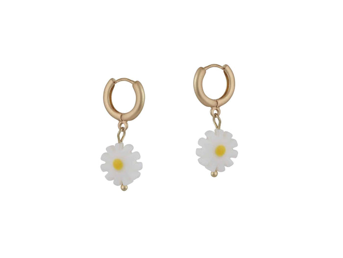 Cressida Daisy Hoop Earrings - Gold