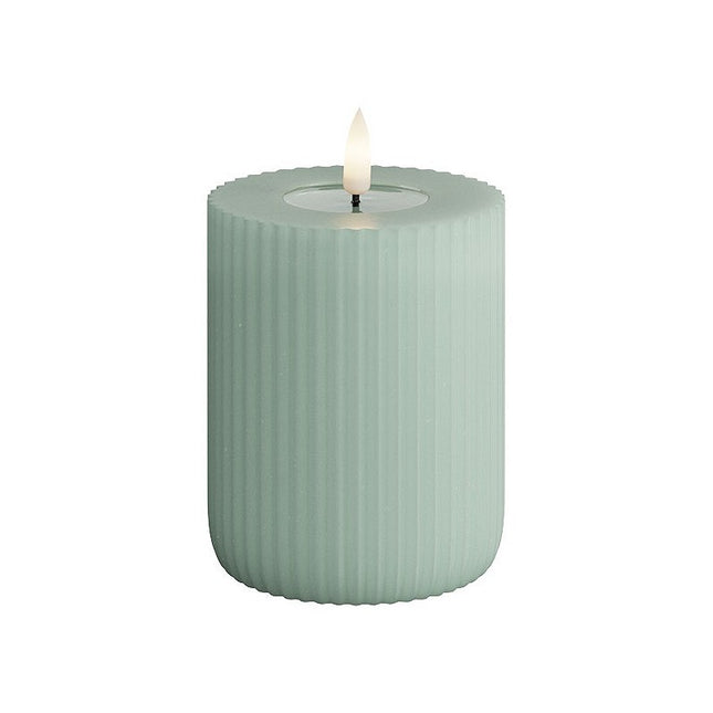 Sage Green Solid Stripe Candle 8 10cm