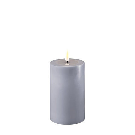 Dusty Blue LED Candle D7.5x12.5cm