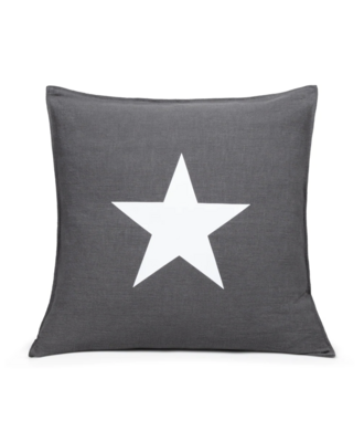 Charcoal Ramie Cushion with White Star