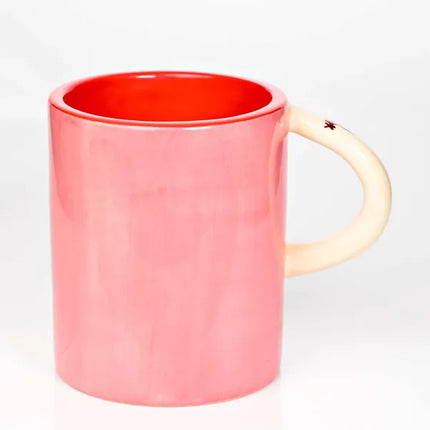 Raspberry Blossom Cat Mug with 3D Handle