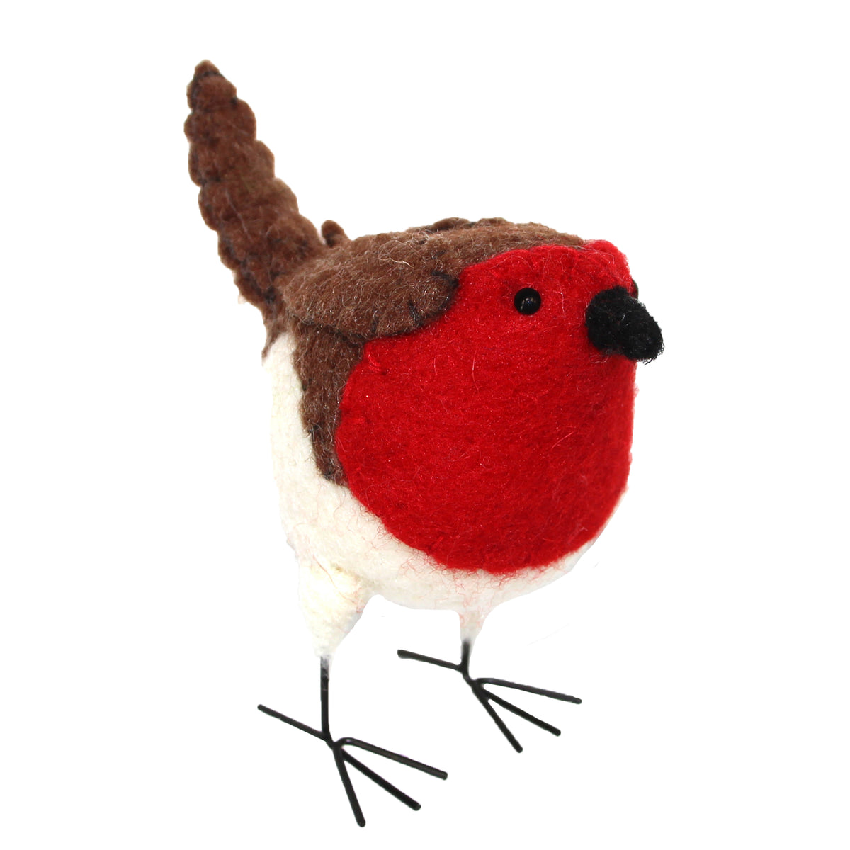 Felted Wool Mix Small Robin Ornament