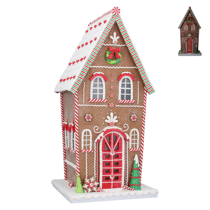 Tall Lite Up Gingerbread House Orn