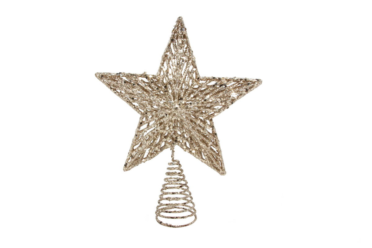 Gold Sparkling Moulded Tree Top Star