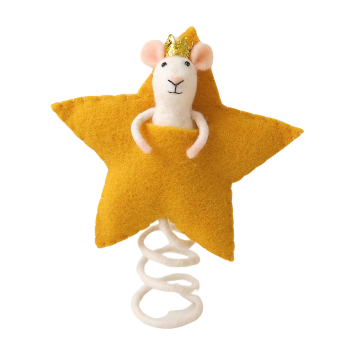 Felt Mouse in star tree topper