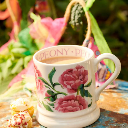 Pink Peony Flowers 1/2 Pt Mug