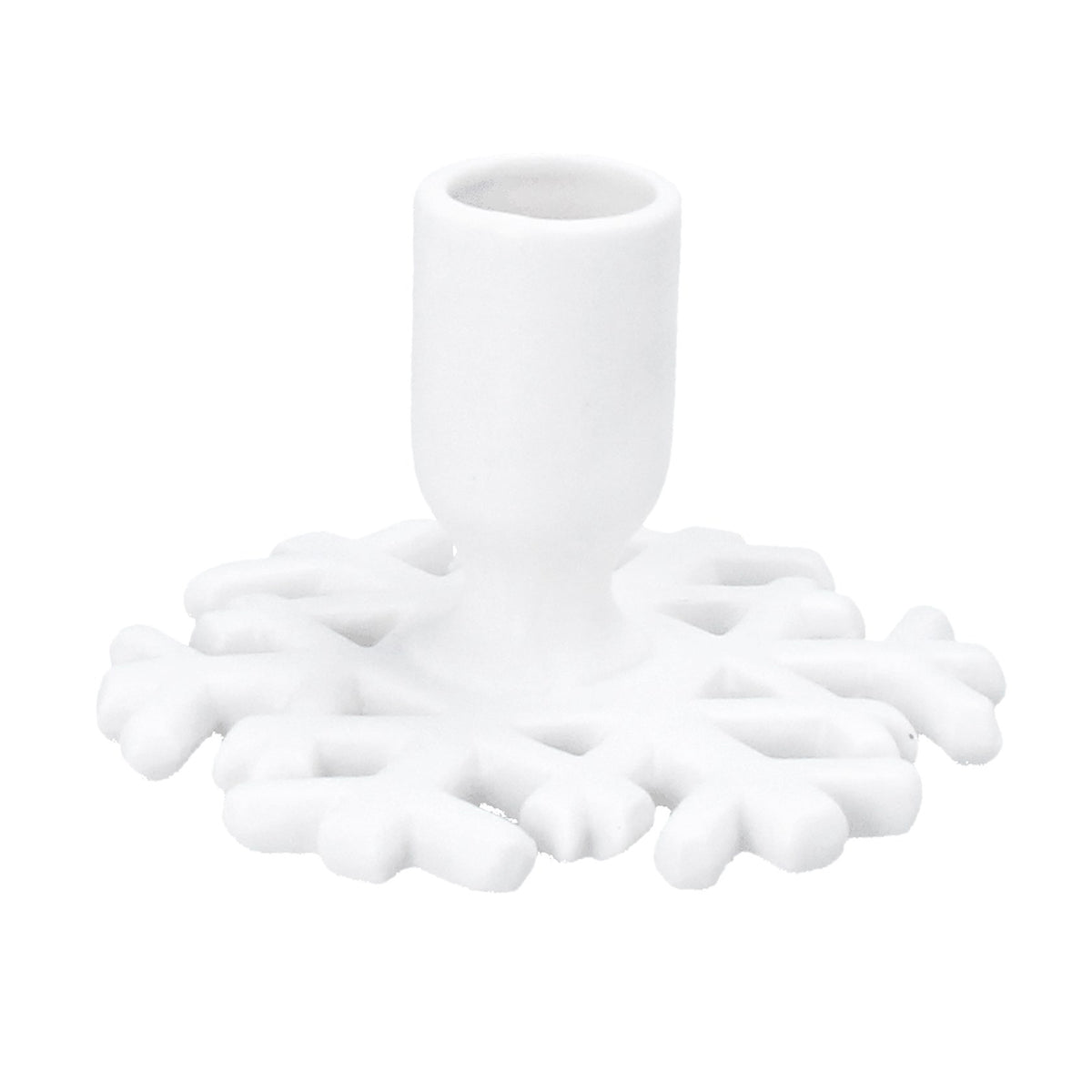 White Ceramic Snowflake Candle Holder