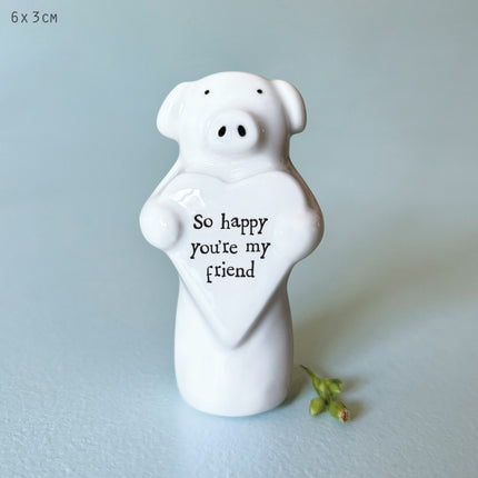 Porcelain Heart Animal - Pig