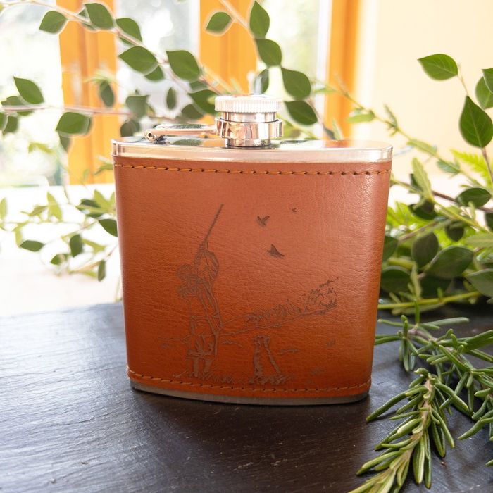 Shooting Leather Hip Flask