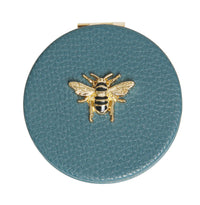 Teal Round Mirror Compact