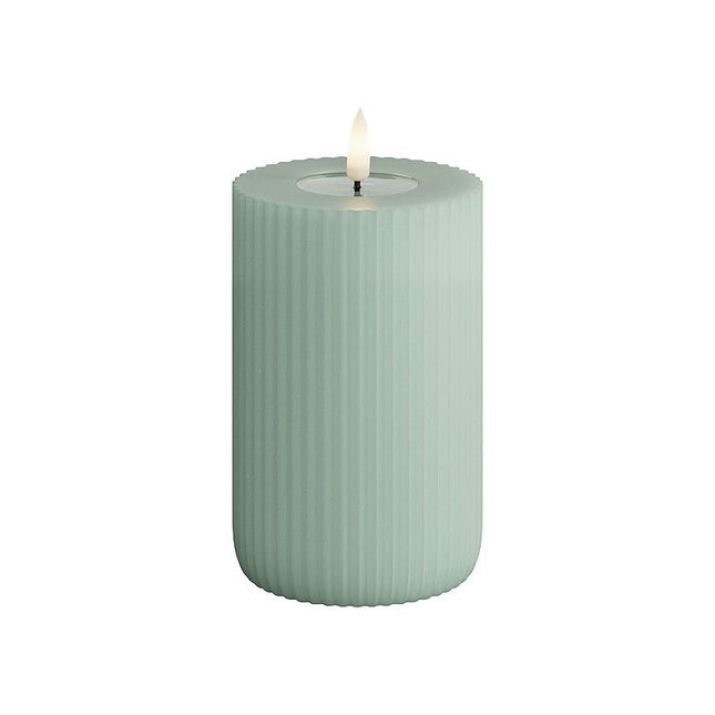 Sage Green Solid Stripe Candle 8x12.5cm