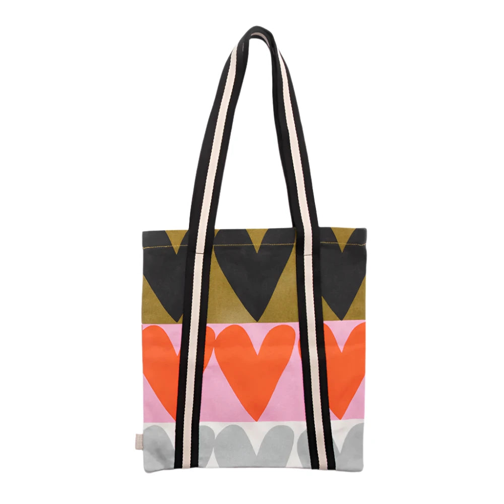 Colourblock Heart Tote Bag