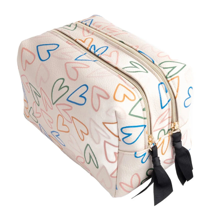 Multi Outline Hearts Large Washbag