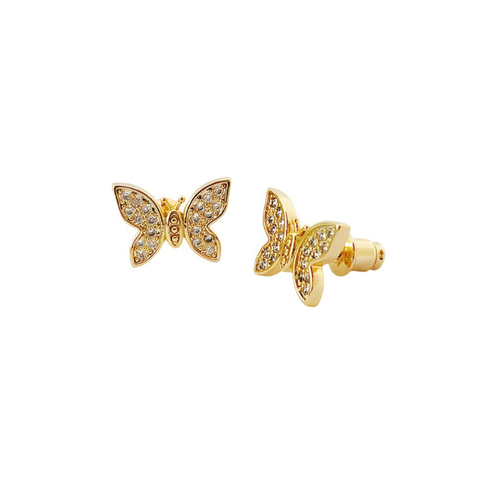 Butterfly gold stud earrings