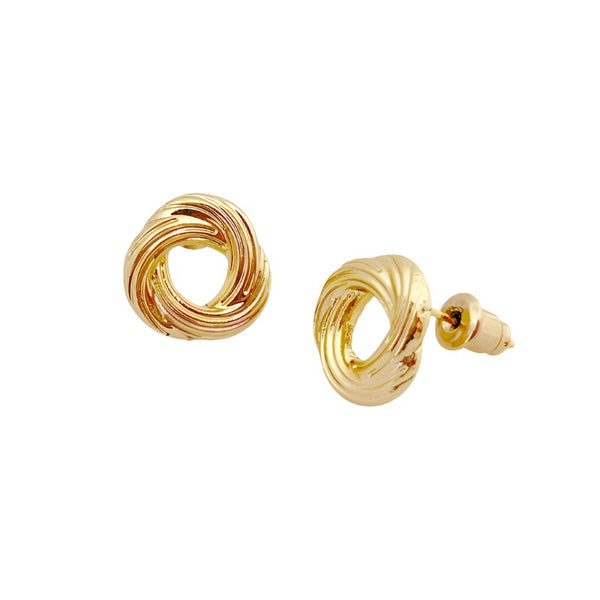 Gold knot stud earrings