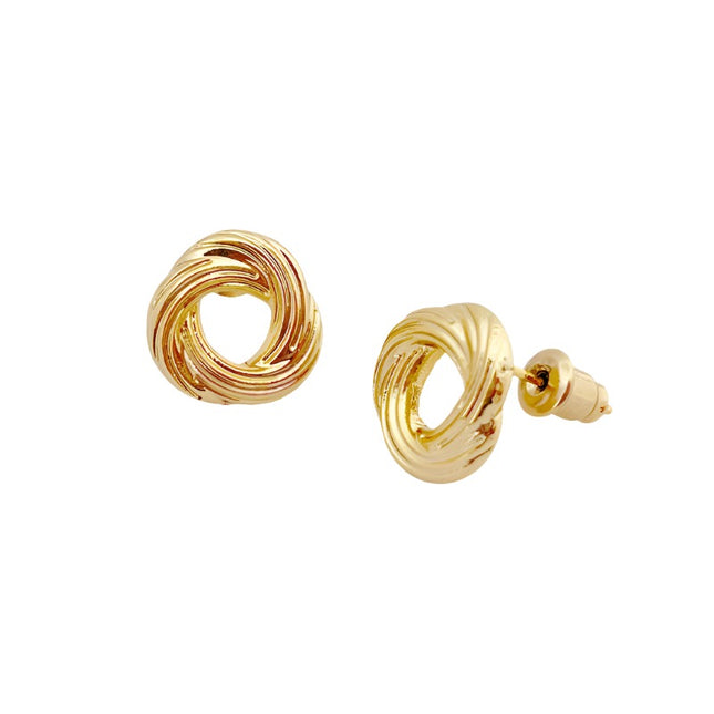 Gold knot stud earrings