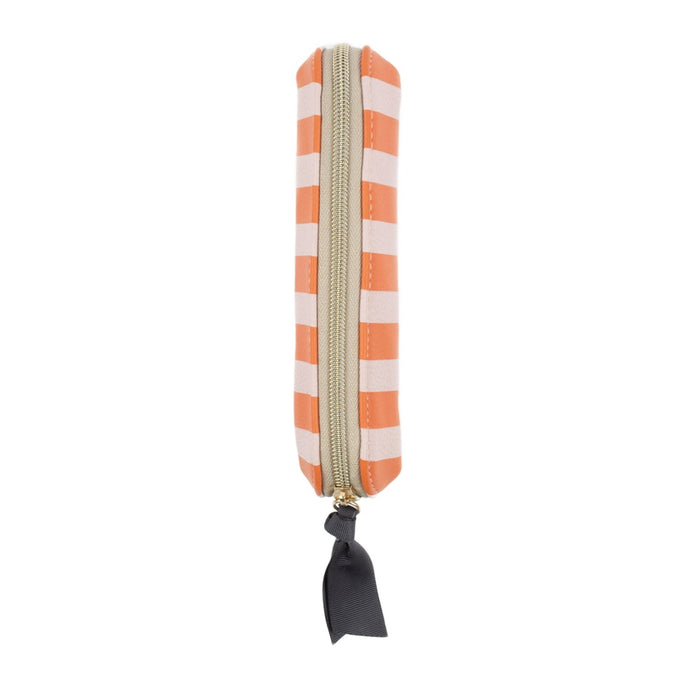 Orange Stripe Pencil Case