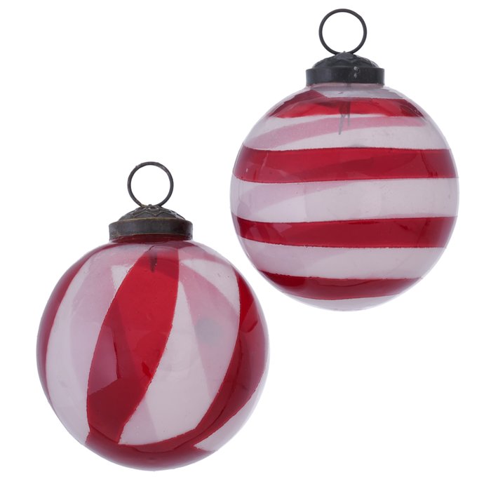 Red Striped Bauble Small