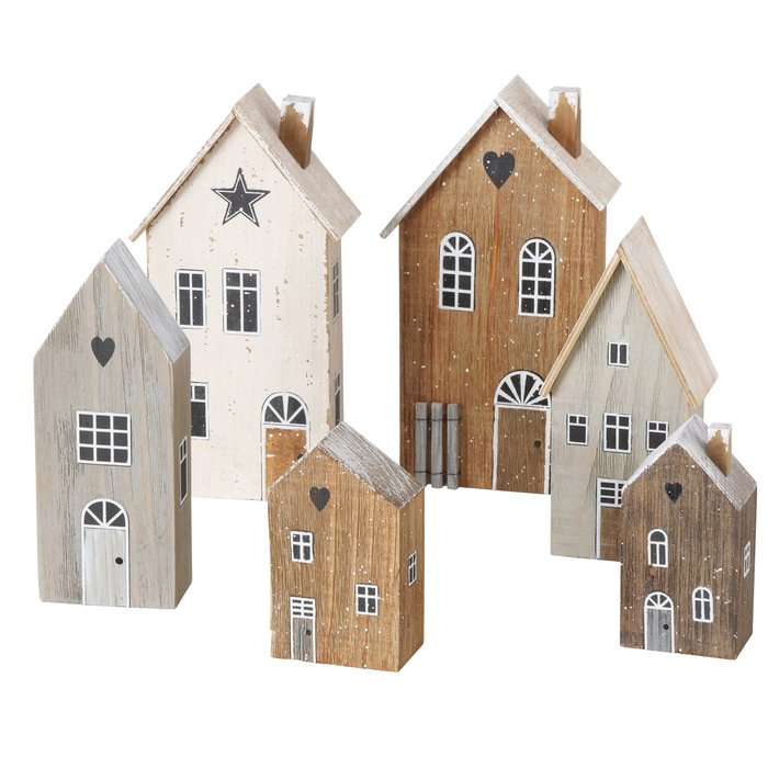 Set of 3 Pine Houses (2 Variations)