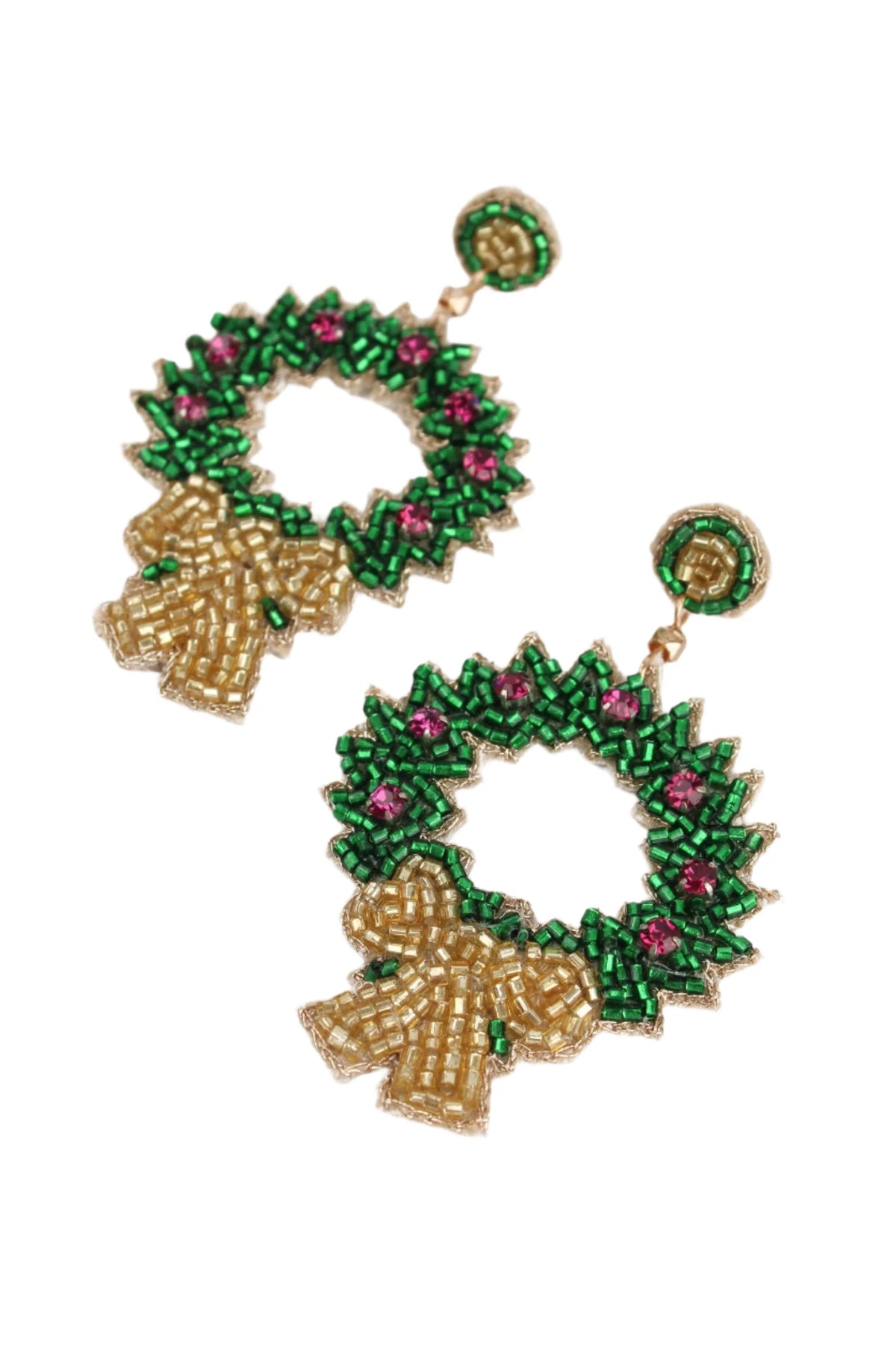 Green Wreath Earrings