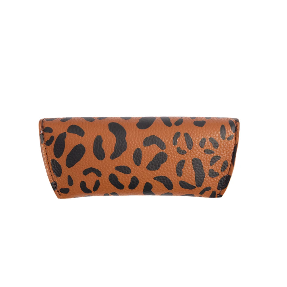 Leopard Print Flap Glasses Case